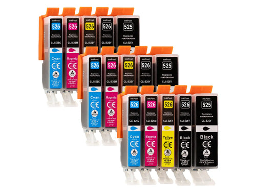 PGI-525/CLI-526XL Cartouches d’encre compatibles Canon – 3 packs multiples