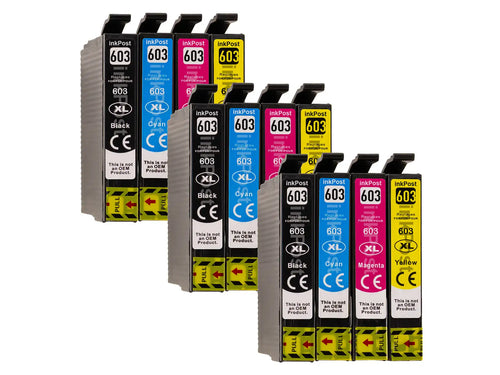 603XL Cartouches d’encre compatibles Epson – Lot de 3 multipacks