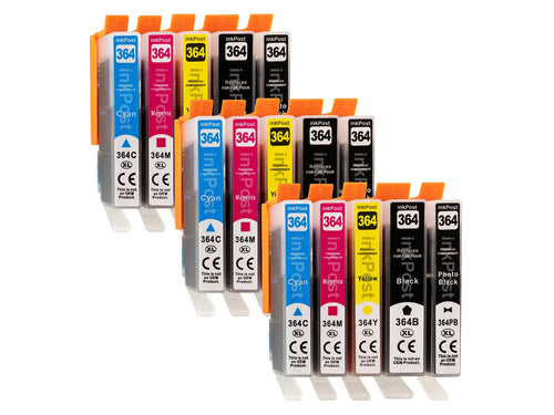 364XL HP Cartouches d’Encre Compatibles – 3 Multipacks + 3 Noirs Photo