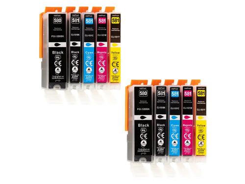 PGI-580/CLI-581XXL Cartouches d’encre compatibles Canon – 2 Multipacks
