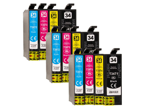 34XL Cartouches d’Encre Compatibles Epson – Lot de 3 Multipacks