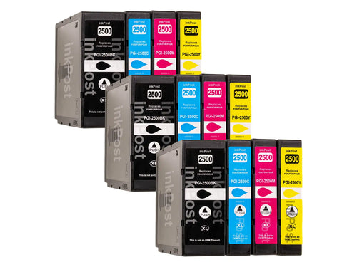 PGI-2500XL Compatible – 3 Multipacks de Cartouches d’Encre Canon