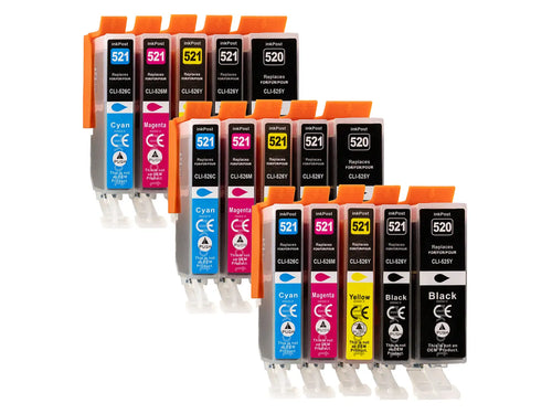 PGI-520/CLI-521XL Cartouches d’encre compatibles Canon – Lot de 3 multipacks